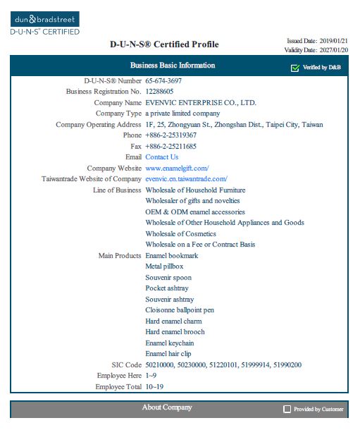 D&B Third-Party Certification and Its Relevance to Cloisonné Jewelry & Corporate Gifts